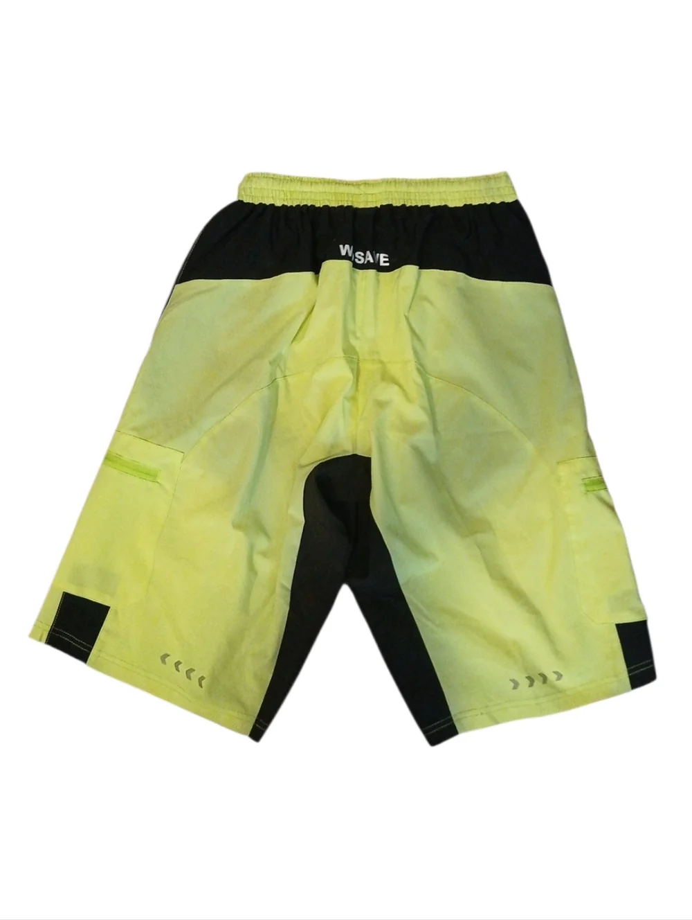 Wosawe Neon Yellow Cycling Sports Performance Shorts Zip‎ Pockets Size Large NWT